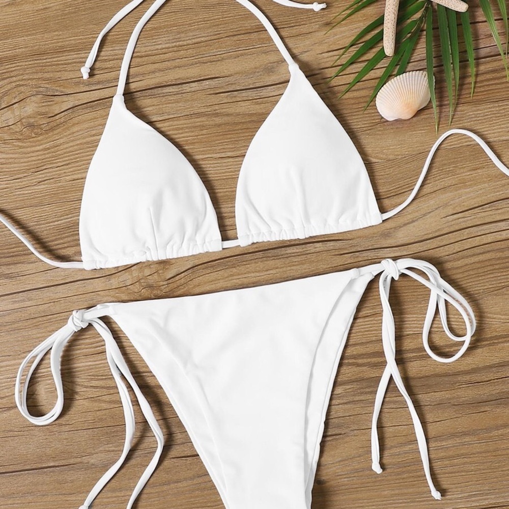 SheIn string bikini white